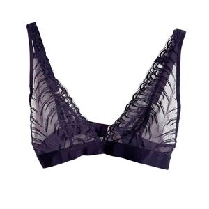 Playful Promises X Underclub Bralette M Sheer Embroidered Floral Triangle